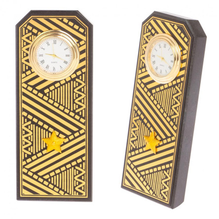 Часы подарочные "Погон генерал" цвет золото камень змеевик