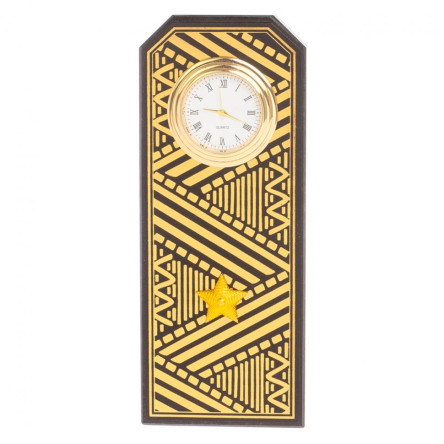 Часы подарочные "Погон генерал" цвет золото камень змеевик