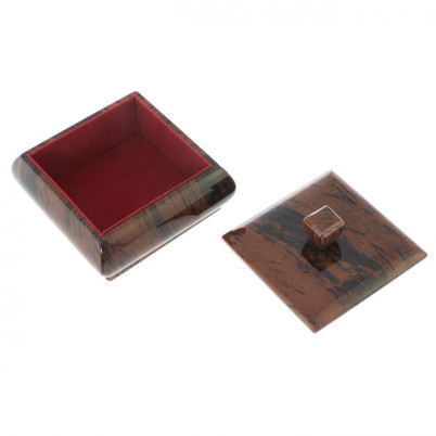 Шкатулка камень обсидиан коричневый 10,5х10,5х7 см