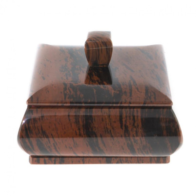 Шкатулка камень обсидиан коричневый 10,5х10,5х7 см