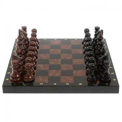 Шахматы "Классические" змеевик, лемезит доска 40х40 см