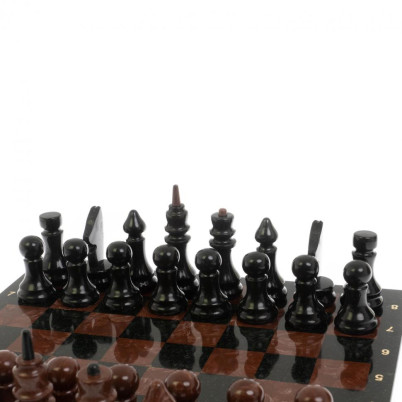 Шахматы "Классические" змеевик, лемезит доска 40х40 см