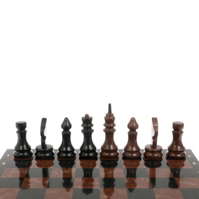 Шахматы "Классические" змеевик, лемезит доска 40х40 см