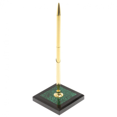 Подставка под ручку из малахита 7х7х21,5 см