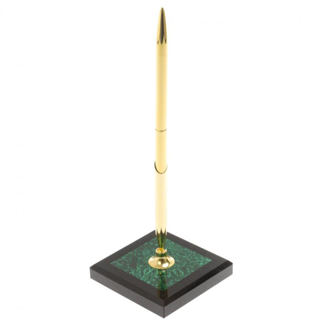 Подставка под ручку из малахита 7х7х21,5 см