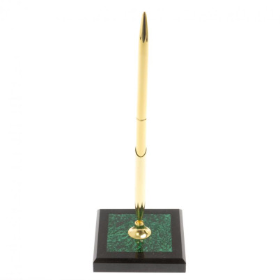 Подставка под ручку из малахита 7х7х21,5 см