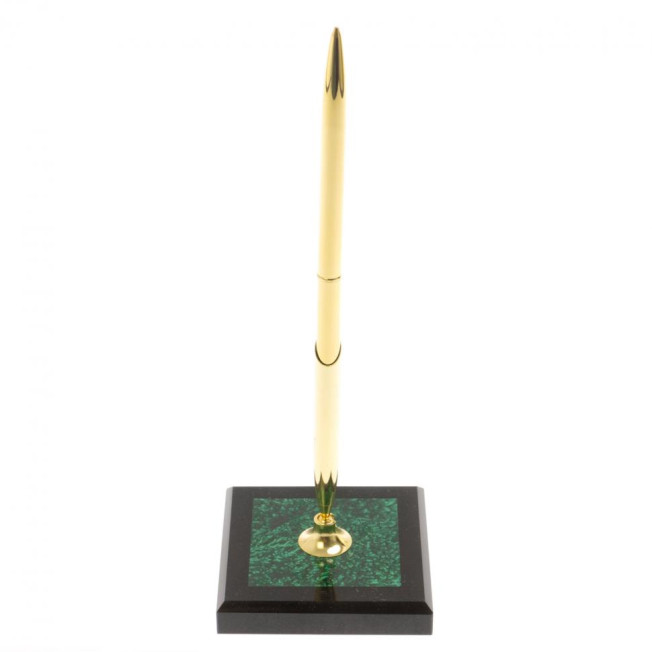 Подставка под ручку из малахита 7х7х21,5 см