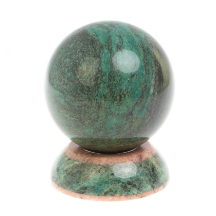 Шар "Антистресс" из змеевика и розового мрамора 9,5 см