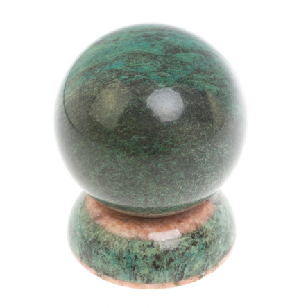 Шар "Антистресс" из змеевика и розового мрамора 9,5 см