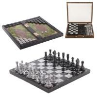 Настольная игра Шахматы Шашки Нарды 3 в 1 из камня