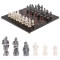 Шахматы "Средневековье" доска 40х40 см лемезит змеевик