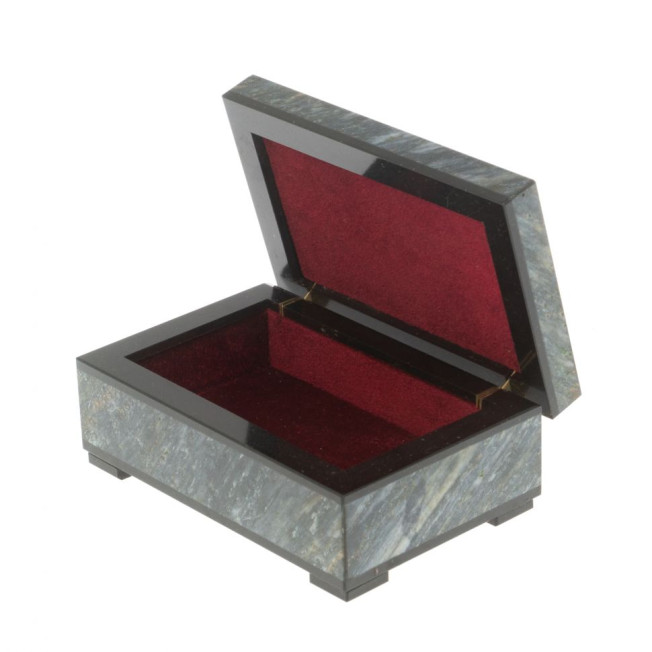 Шкатулка из камня уткинит (авантюрин) 10,5х7х4,5 см