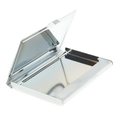 Карманная визитница из камня жадеит цвет серебро