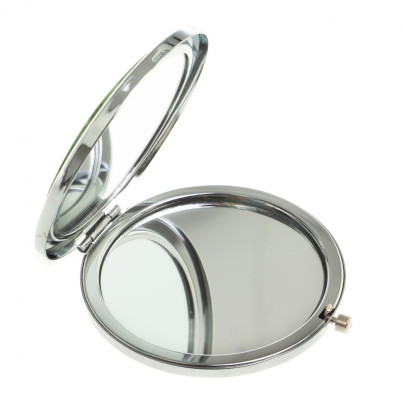 Зеркало круглое из камня нефрит цвет серебро