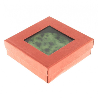 Зеркало круглое из камня нефрит цвет серебро