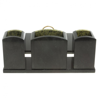 Настольный набор из змеевика &quot;Канцелярский&quot; с гербом РФ