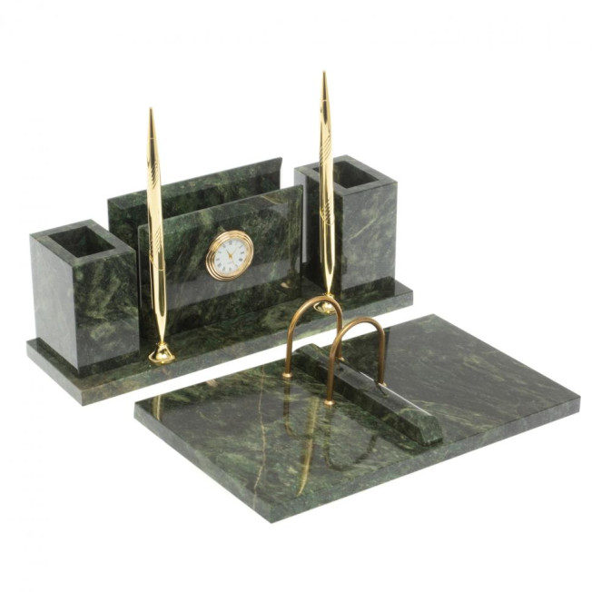 Настольный набор "Советник" из шабровского змеевика