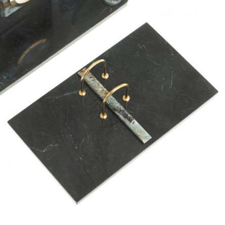 Настольный набор с гербом и флагом России камень офиокальцит