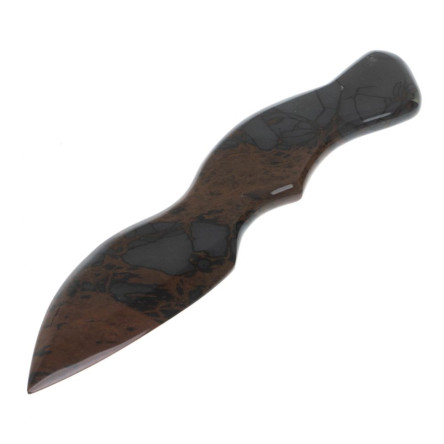 Нож декоративный из коричневого обсидиана 20,5х4х1 см