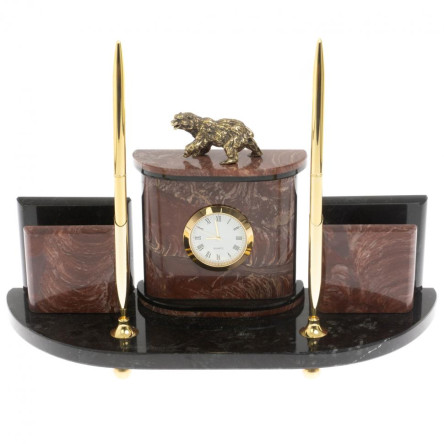 Настольный прибор "Медведь" из лемезита