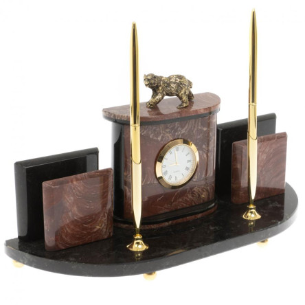 Настольный прибор "Медведь" из лемезита