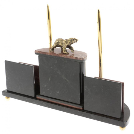 Настольный прибор "Медведь" из лемезита