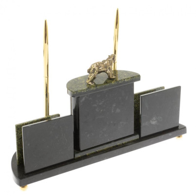 Письменный прибор &quot;Медведь&quot; из змеевика