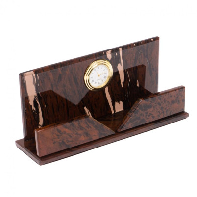 Настольная визитница из обсидиана