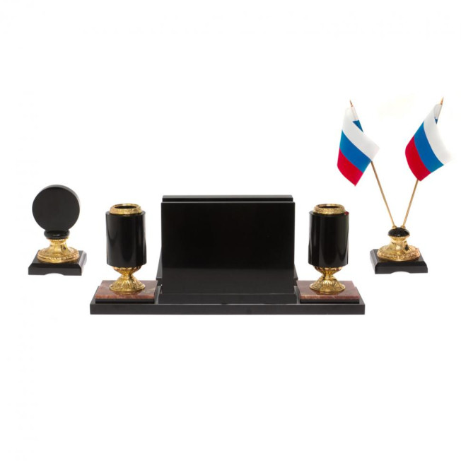 Настольный набор из яшмы "Россия"