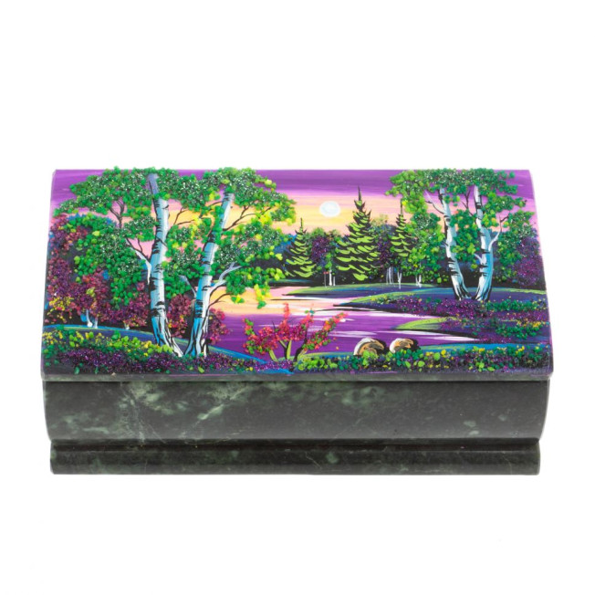 Шкатулка &quot;Купюра. Рассвет&quot; из шабровского змеевика 18х9,5х7 см