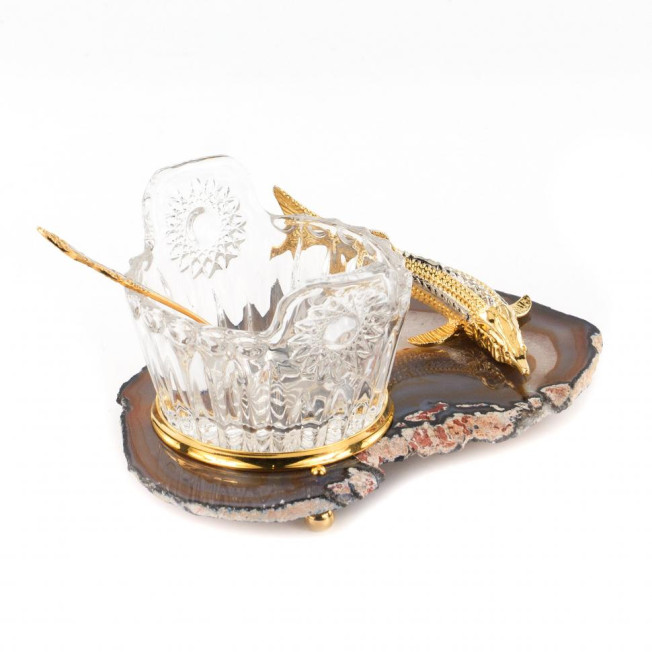 Икорница "Кадушка" с ложкой Златоуст