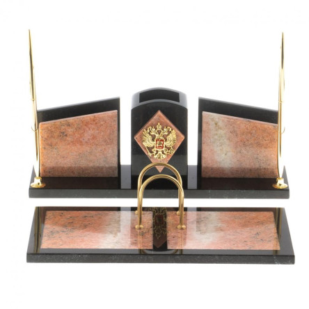 Письменный прибор "Элегант" из розового мрамора