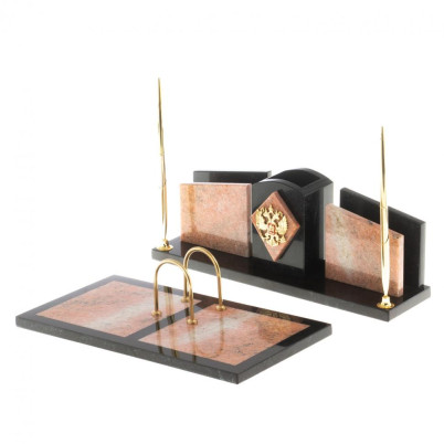 Письменный прибор &quot;Элегант&quot; из розового мрамора