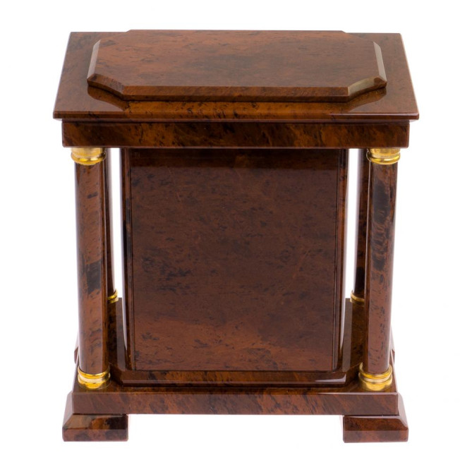 Часы сейф из коричневого обсидиана 26х16,5х28,5 см