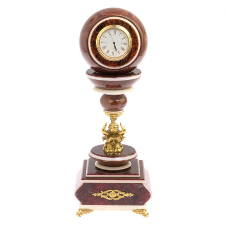 Часы антистресс "Шар на слоне" из лемезита 10,5 см