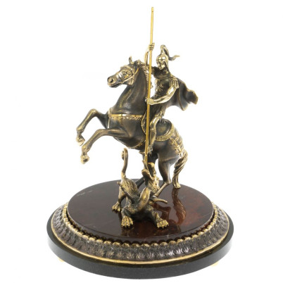 Cтатуэтка &quot;Святой Георгий Победоносец&quot; из бронзы и яшмы