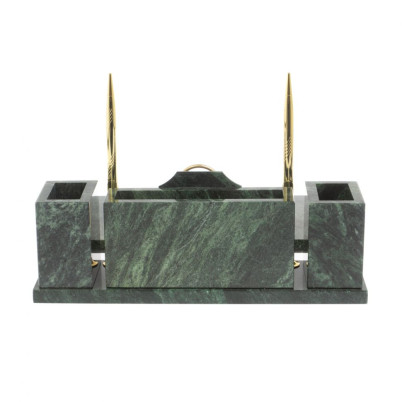 Настольный набор &quot;Щит&quot; из шабровского змеевика