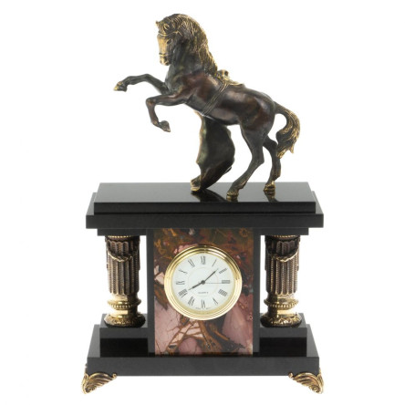 Часы "Конь с попоной" из яшмы