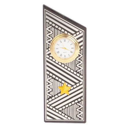 Часы "Погон генерал" цвет серебро камень змеевик треугольные