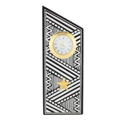 Часы "Погон генерал" цвет серебро камень змеевик треугольные