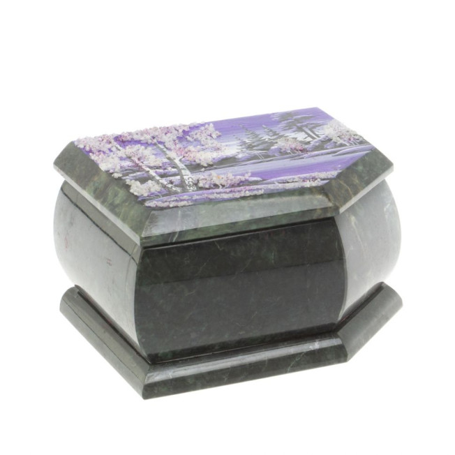 Шкатулка с расписной крышкой &quot;Зима&quot; 11х9х6,5 см