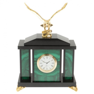 Часы &quot;Орел&quot; из малахита 17,5х9х24 см