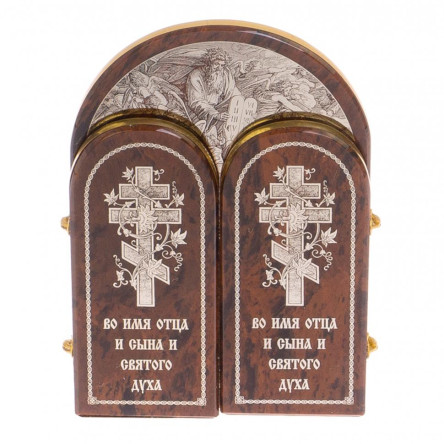 Икона складная "10 заповедей" арка большая камень обсидиан