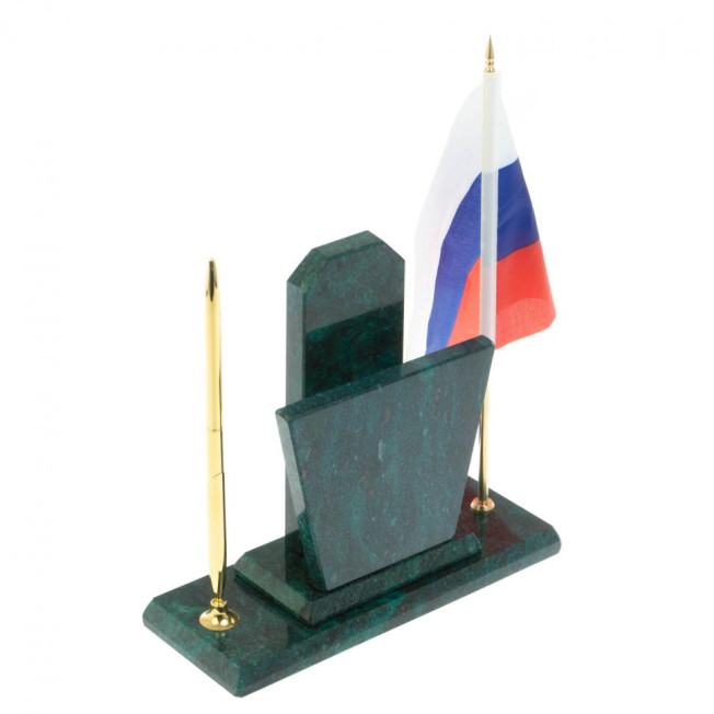 Настольный набор "Погон подполковник ВС" змеевик