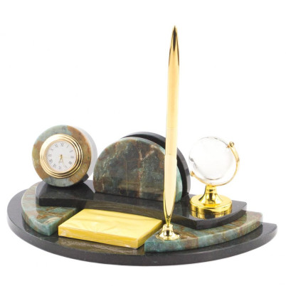 Настольный мини-набор &quot;Глобус&quot; камень офиокальцит