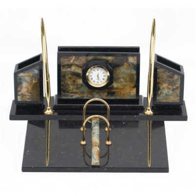 Письменный прибор "Стенка" камень офиокальцит