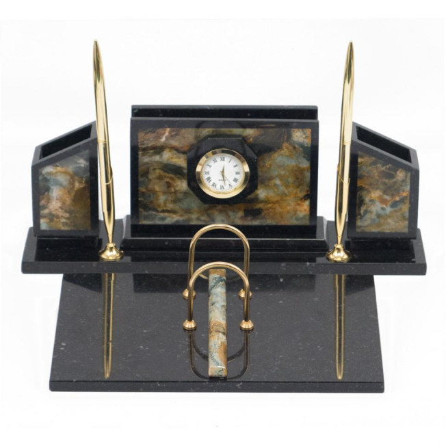 Письменный прибор "Стенка" камень офиокальцит