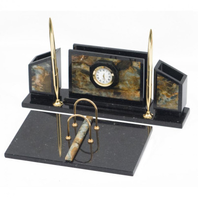 Письменный прибор "Стенка" камень офиокальцит