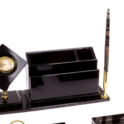 Письменный набор &quot;Оптимал плюс&quot; из черного обсидиана