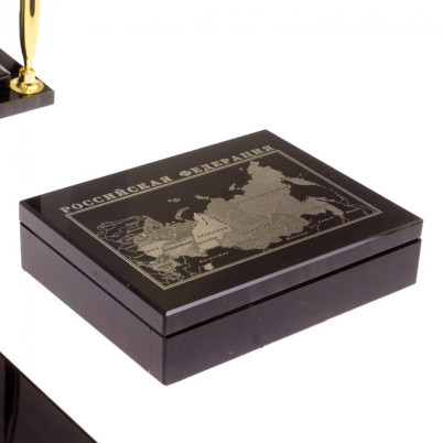 Письменный набор &quot;Оптимал плюс&quot; из черного обсидиана